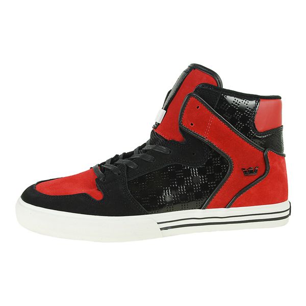 Supra Vaider High Top Shoes Mens - Black Red | UK 29P9K13